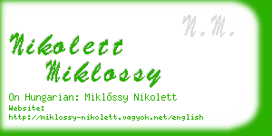 nikolett miklossy business card